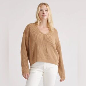100% Organic Cotton Fisherman V-Neck Sweater